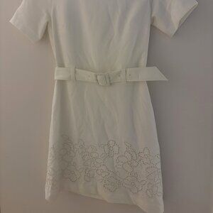 Club Monaco White Dress - Eyelet Sheath Dress